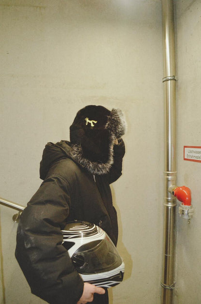 Masq Ushanka and pin.